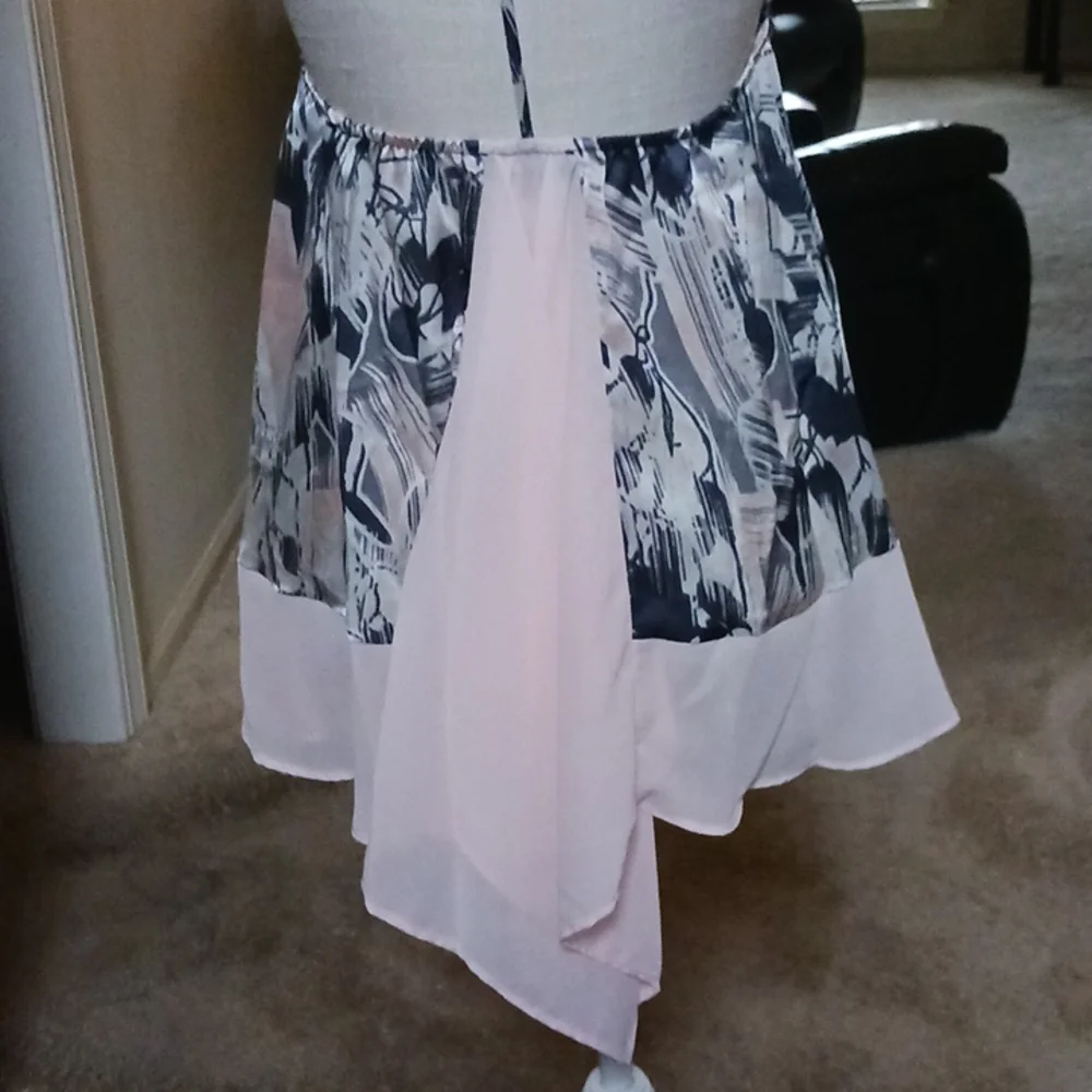 GLAM PRINTED SILK SLIP-STYLE CHEMISE TOP/ SEXY NIGHTY - Picture 8 of 9